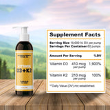 ANDROGENESIS Vitamin d3 k2 Maximum Strength Topical Gel - 15000+ IU Per Pump - The Sunshine Vitamin - Immune, Bone, and Joint Support