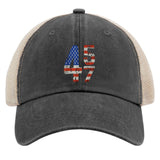 Trump 2024 45 47 Vintage American Flag Retro 4547 Trump 2024 Hats Happy dad hat AllBlack Mens Baseball Cap Gifts