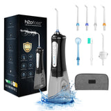 H2ofloss Water Dental Flosser for Teeth Cleaning,Cordless Water Teeth Cleaner Picks,Portable & Rechargeable Oral Irrigator with 5 Modes,IPX7 Waterproof Powerful Battery for Home Travel-Black