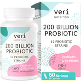 200 Billion CFUs Probiotics for Women & Men - 12 Diverse Probiotic + Organic Prebiotics, Daily Probiotics for Digestive Gut & Immune Health, Bloating, Shelf Stable - 60 Capsules (60-Day Supply)