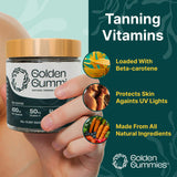 Golden Gummies Natural Tanning Supplements from Nori Seawood, High Beta Carotene, Skin Care