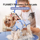 FUAMEY Recovery Suit for Dogs After Surgery,Soft Breathable Dog Bodysuit E-Collar & Cone Alternative Surgical Suit,Male Female Dog Neuter Spay Suits Anti Licking Wounds Onesie Blue Boat M