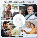 Hearing Aids, Hearing Aids for Seniors Rechargeable with Noise Cancelling, Hearing Amplifiers for Seniors & Adults Hearing Loss with Portable Charging Case, Pair White