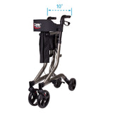 Carex Crosstour Rolling Walker Rollator - Rolling Walker with Seat - Folding, Euro Style Rollator, 4 Wheel Walker for Seniors- 300lb Capacity, Walker with Seat for Seniors