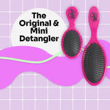 Wet Brush Detangling Hair Brush Set, Original Detangler & Mini Combo, Pink - Ultra-Soft IntelliFlex Bristles, Glide Through Tangles With Ease For All Hair Types - Pain-Free For Women, Men