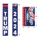 Trump 2024 Flag - 3 x 5 FT Double Sided 3 Ply "God Bless President Trump" Flags with 2024 Hanging Banners Set - Memorial Day Decorations - 4th of July Decorations - Donald Trump Sign for Outdoor Home