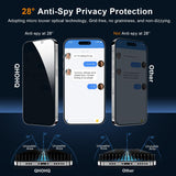 QHOHQ for iPhone 16 Pro Max Privacy Screen Protector + Camera Lens Protector, [Military Grade Shatterproof], Top 9H+ Anti Spy Glass, Full Edge Coverage, Ultra Durable,with Installation Tool [3+3 Pack]