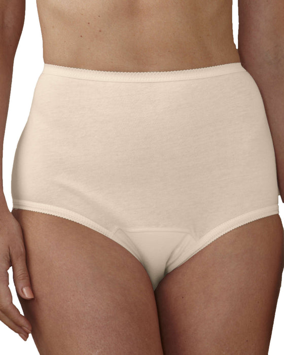 Wearever Women's Cotton Comfort Incontinence Panty for Bladder Control with Regular Absorbency - Reusable & Washable Leak Proof Underwear for Women (Single Pair) (Beige) (2X) (Fits Hip Sizes: 45-48")