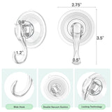 VIS'V Wreath Hanger, Large Clear Heavy Duty Suction Cup Wreath Hooks with Wipes 22 LB Removable Strong Window Glass Door Suction Cup Wreath Holder for Halloween Christmas Wreath Decor - 4 Pcs