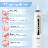 Sejoy Water Flosser, Water Dental Flosser Water Flosser Cordless Rechargeable, Oral Irrigator Rechargeable for Home Travel Office, 270ML IPX7 Waterproof 5 Cleaning Modes and 5 Jet Tips