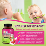 Kids Probiotic - 5 Billion CFUs Probiotics + Prebiotics For Kids Digestive Health, Immune Support & Appetite Booster, Kids Oral Probiotics For Teeth & Gums Health, 75 Strawberry-Flavored Lozenges