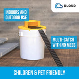 KLOUD Multi-Catch Mouse Traps Outdoor - Humane or Lethal Squirrel Traps - 5 Gallon Bucket Compatible Auto Reset Flip and Slide Bucket Lid Mouse Trap Indoor (Pack of 4)