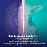 GuruNanda Lion & Lamb Kit (Lavender), Portable Water Flosser (300ml) with 4 Jet Tips, 5000 mAH Rechargeable Sonic Toothbrush with 4 Brush Heads & More