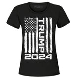 shop4ever Trump Flag 2024 Women's T-Shirt Medium Black