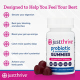 Just Thrive Probiotic Gummies - Kids, Men, and Womens Probiotic - for Digestive and Overall Health, 30 Count