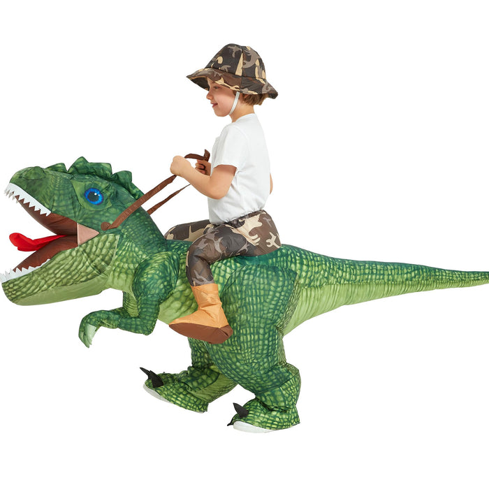 Inflatable Dinosaur Costume for Kids,Blow Up Halloween T Rex Suit (4-6Yrs)