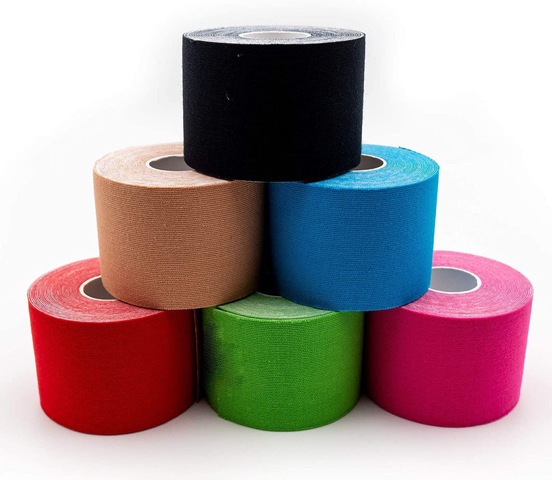 Kinesiology Tapes 6-Roll Mixed Set | Waterproof • Skin-Friendly • Elastic • Self-Adhesive Fitness Bandage | Physio Tape Ideal for Sports & Everyday Use - axion
