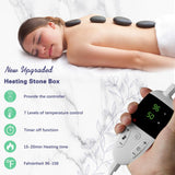 AICNLY Hot Stones Massage Set with Temperature Adjustment-20 Pcs Basalt Hot Stones with Heater Kit, Professional Massage Tool for Spa-Lymphatic Drainage, Relieve Tension and Muscle Pain