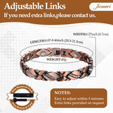 Jecanori Pure Copper Bracelets for Women,Ultra Magnetic Bracelets for Women with 3500 Gauss Magnets,Crystal Valentine's Day Jewelry Gift, Sizing Tool