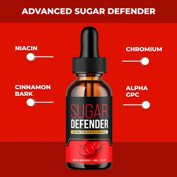 Sugar Defender Drops - Official Formula - Sugar Defender Liquid Supplement Drops Advanced Strength, Sugar Defender 24 Liquid Drops, SugarDefender with Chromium Support, New 2024 Formula (5 Bottles)