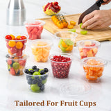 AOZITA 100 Sets, 9 oz Clear Plastic Cups With Flat Lids No Hole, Disposable Cups With Lids for Ice Cream, Pudding, Cake, Snacks Smoothie, Milkshake, Cold Drinks