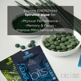 ENERGYBITS - Organic Spirulina Tablets - Plant-Based Algae Superfood - for Focus, Fitness, Energy - Plant Protein - Gluten Free - Collagen, Vitamin B12, Omega 3 - Keto & Vegan - 60 Algae Tablets
