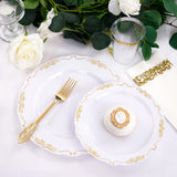 LIYH 350pcs Gold Plastic Dinnerware set, Gold Plastic Plates with Gold Edges Includes Gold Disposable Plates, Gold Plastic Silverware, 10 oz Gold Cups, Gold Napkins for Wedding, Bridal Shower