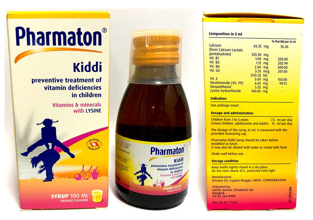 PHARMATON KIDDI Syrup with Essential MULTIVITAMINS and Minerals 100 ML