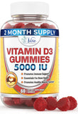 Vitamin D Gummies for Adults Kids 5000 IU - Chewable D3 Gummies Supplement for Women Men 2 Month Supply VIT D Gummy Tasty Chewables