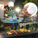 Fly Fans for Tables, Fly Repellent Fans Indoor Outdoor Food Fans Keep Flies Away, Fly Spinner Table Top with Holographic Blades, Bug Fans for Picnic, Party, BBQ (White, 4 Pack)