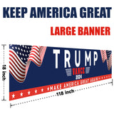 YINBTTER Trump Vance Win 2024 President Campaign Large Banner Sign Flag with Brass Grommets, Trump Make America Great Again Outdoor Sign House Banner Yard Lawn Decoration 118X18''