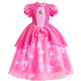 Minetom Princess Dresses for Girls Costume Toys Light up Princess Dress up Clothes for Little Girls Birthday Christmas Gifts Holiday Cosplay Party Outfit 7-8 Years