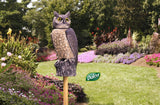 Dalen SOL-R Action Solar Fake Owl Decoy to Scare Birds Away from Gardens, Rooftops, and Patios - Safe and Humane, 18" 360º Rotating Head