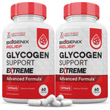 BIOGENIX Relief Glycogen Support Extreme Pills Advacned Formula 1295MG Zero Artificial Colors Flavoring Preservatives 120 Capsules (2 Pack)