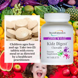 Kidz Digest Chewable, 90 Tablets - #1 Practitioner Recommended - Promote Healthy and Complete Digestion and Elimination, for Kids by Transformation Enzymes