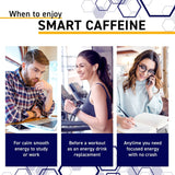 Natural Stacks Smart Caffeine Supplement 60ct - Instant Energy and Focus for Life School & Work - No Jitters and No Crash - Premium Sourced 100mg Caffeine from Coffee + 200mg L-Theanine from Green Tea