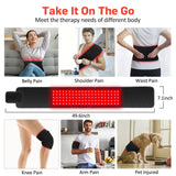 Red Light Therapy for Body, Infrared Light Therapy for Shoulder Waist Muscle Pain Relief, Upgraded 3 in 1 Led Beads, 660nm&850nm Near Infrared Light Therapy Belt Wrap Timer Remote Control