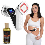 LIFEPULSE HEALTH Cordless Cellulite Massager with Anti-Cellulite Massage Oil Infused with Essential Oils - Body Sculpting, Cavitation Machine for Cellulite On Belly, Arm, Leg and Thighs