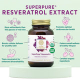 PURE SYNERGY SuperPure Resveratrol Extract | Organic Resveratrol Supplement | Antioxidant Trans-Resveratrol Extract with Grape Polyphenols | for Healthy Aging, Heart, and Skin Health (60 Capsules)