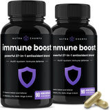 27 in 1 Immune Support Supplement | Antioxidant Immune Boosters for Adults | 90 Immune Defense Capsules | 1000mg Vitamin C, 5000 IU D3, Elderberry, Zinc, 1 Billion CFU Probiotics & More (2 Pack)