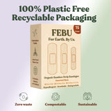 FEBU Eco-Friendly Organic Bamboo Fabric Bandages | PFAS Free Flexible Fabric Bandages | Latex Free Bandages | Natural Hypoallergenic Bandages for Scrapes, Cuts & First Aid | 75 Count Pack