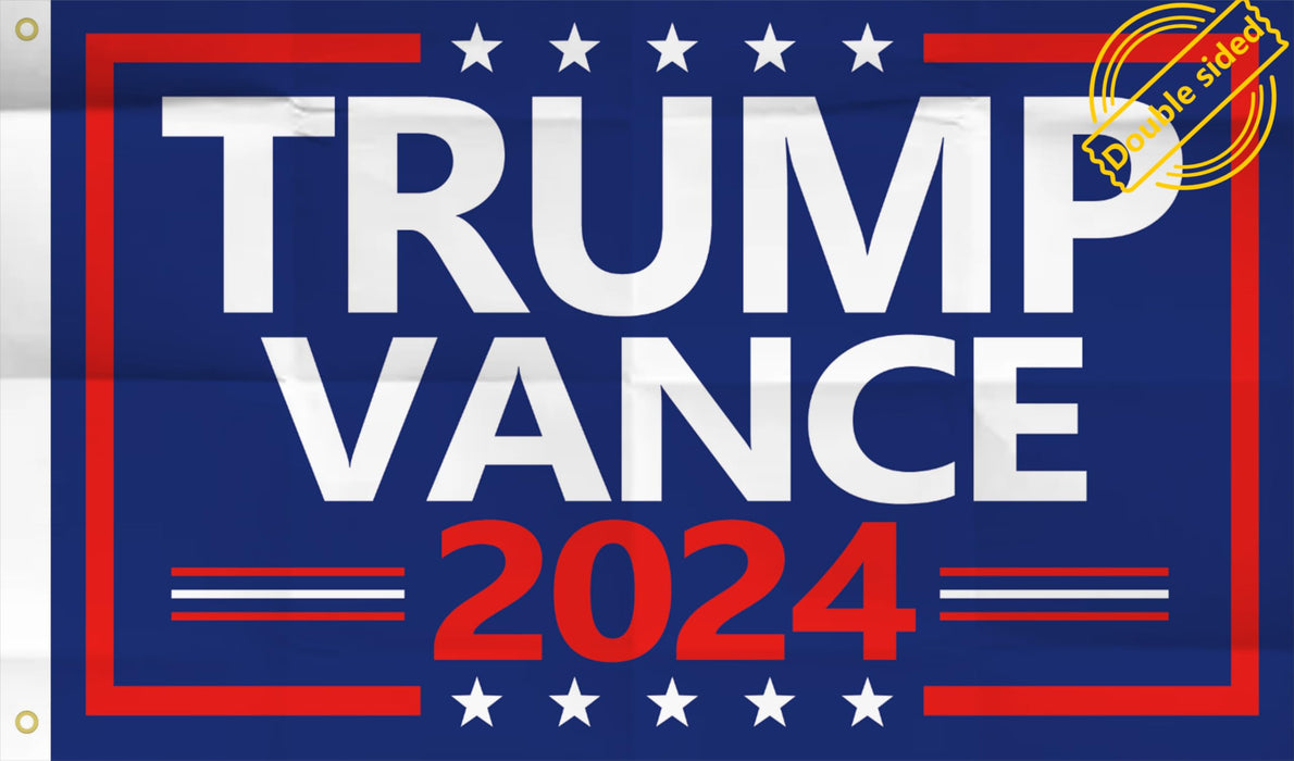 WENWELL Trump Vance 2024 Flag Double-Sided 3x5 Ft - Make America Great Again Trump Vance '24 Presidential Campaign Banners for car Boat Outdoor,Premium 3-Ply Durable Material,Blue