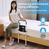 WeHwupe Bed Rails for Elderly Adults Height Adjustable Bed Assist Rail for Seniors Safety Bed Handle with Leg Bedside Fall Prevent Grab Bar with Storage Pocket Fits King Queen Full Twin Bed