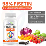 1500mg Fisetin Supplements - Powerful Absorption with Liposomal Delivery,98% Pure Fisetin,Polyphenol Antioxidant for Healthy Aging,Non-GMO - 2 Bottles, 120 Softgels for Adults