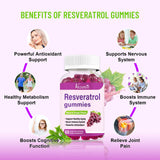 High Purity Resveratrol Gummies, 98% Trans-Resveratrol with Quercetin, Coq 10, Vitamin C - Reservatrol Supplement for Antioxidant, Joint, Anti-Aging - 120 Gummies