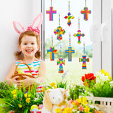 Winlyn 27 Sets Cross Suncatchers Ornaments Decorations DIY Window Paint Art Suncatchers Cross Craft Kits Cross Sun Catchers for Kids Sunday School VBS Christmas Easter Holiday Activities Party Favors