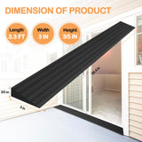 Threshold Ramps for Doorways Self-Adhesive Rubber Ramps for Door Threshold Rubber Door Threshold Ramp for Wheelchair Stroller Scooter Reducer Ramp (Black, 3” Wide x 3.3' Long)