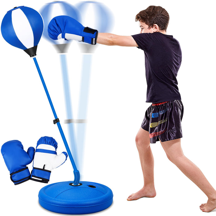 Punching Bag for Ages 3 4 5 6 7 8+ Years Old Kids, Boxing Bag Set Toy with Boxing Gloves, Height Adjustable Punching Bag, Sport Toy for Boys & Girls, Ideal Christmas Birthday Gift for Kids