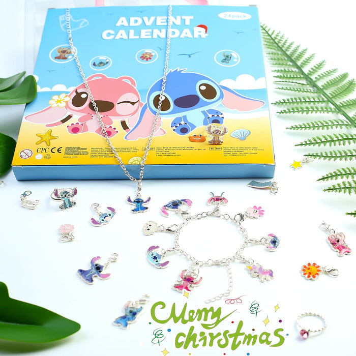 Christmas Advent Calendar 2024 for Girls Boys with 24 Days Unique Gift Countdown Calendar Blind Box DIY Creative Charm Pendant Bracelet Necklace Daughter Granddaughter niece