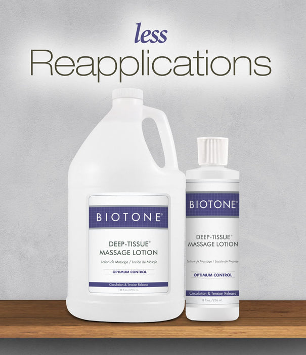 BIOTONE Deep Tissue Massage Lotion, Rich Texture, Lasting Glide, Use for Swedish, Trigger Point, Sports, and Deep Tissue, Smooth Application, Unscented